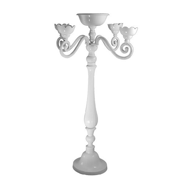 High End Aluminum Candelabra White Powder Coated Candelabra for Home And Wedding Decoration Flower Bowl candelabra