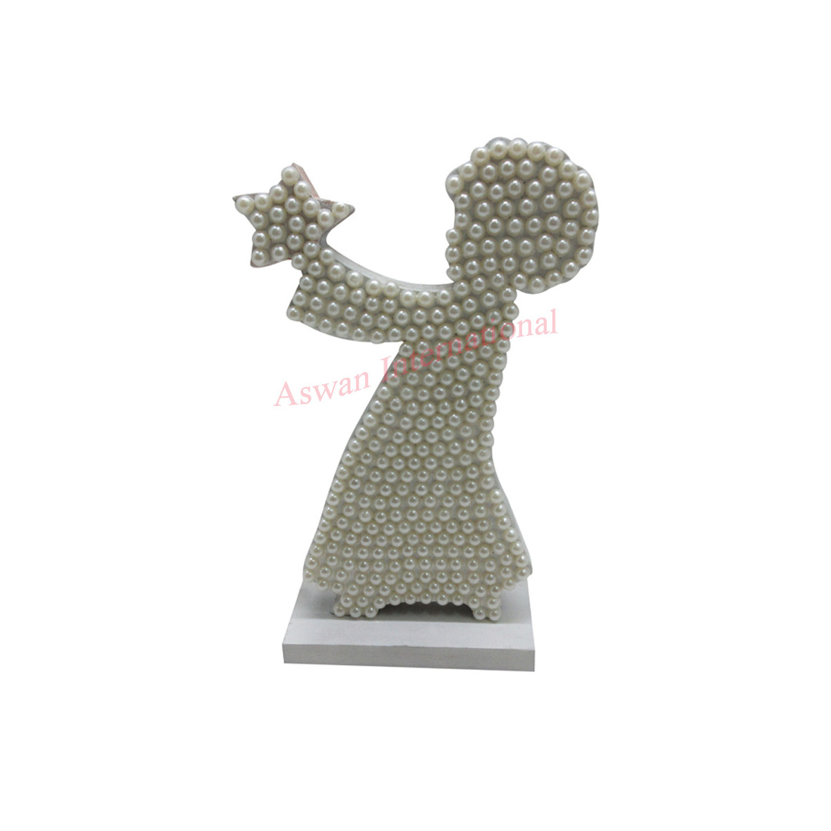 Angel Design Ornament Decoration Home Item Sparkly Bling Gift Sparkle Decor pearl Tabletop Figurine Living Room