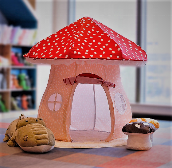 2022 Asweets Indoor Outdoor Handmade Kids Camping Play House Toy Tent Mushroom Play Tent