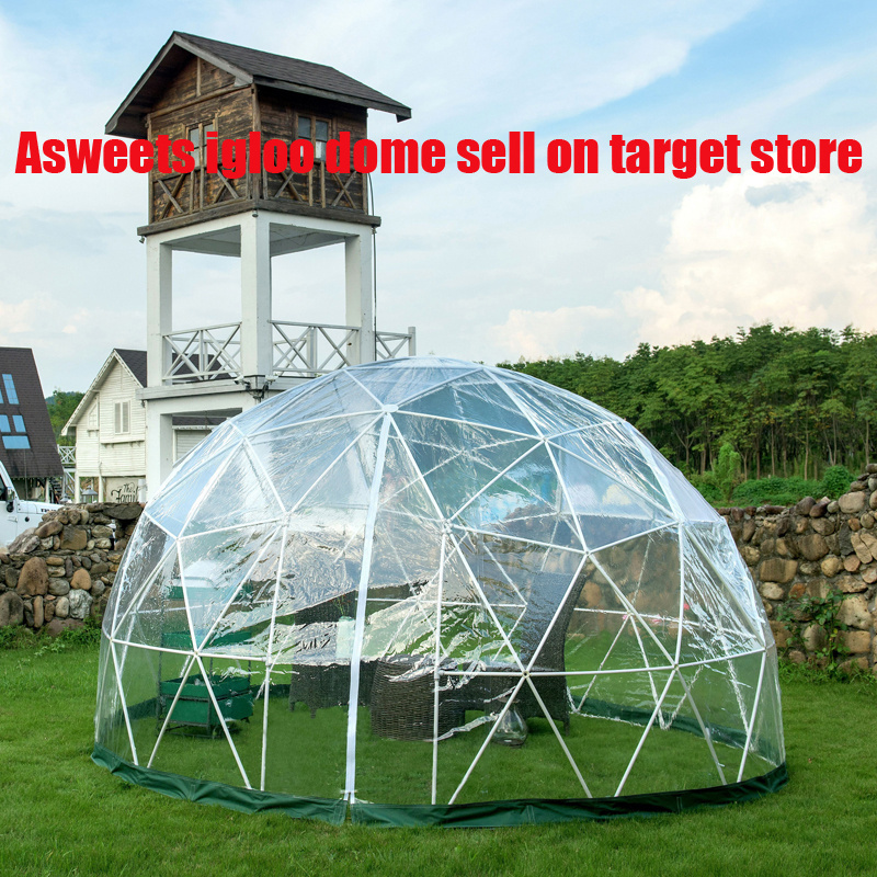 Asweets Plastic Frame Transparent PVC restaurant igloo Geodesic Garden Dome Tent