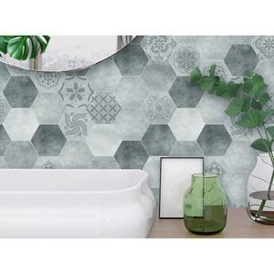 Hexagon Pvc Waterproof 3d Wallpaper Home Decoration Self Adhesive Wallpaper Bathroom Wall Tile Table Hand Made Peel And Stick