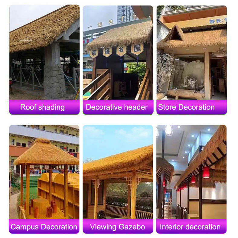 Wholesale Synthetic Fireproof Palm Roof Roll Thatch Simulated Artificial Synthetic Thatch Roof For Gazebo Cabin