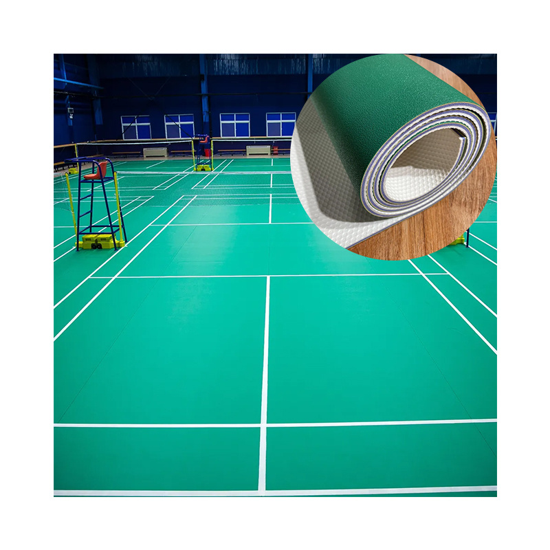 PVC Vinyl Sponge Outdoor Carpet Roll court basketball Sports Flooring Badminton Flooring  soundproofing running flooring