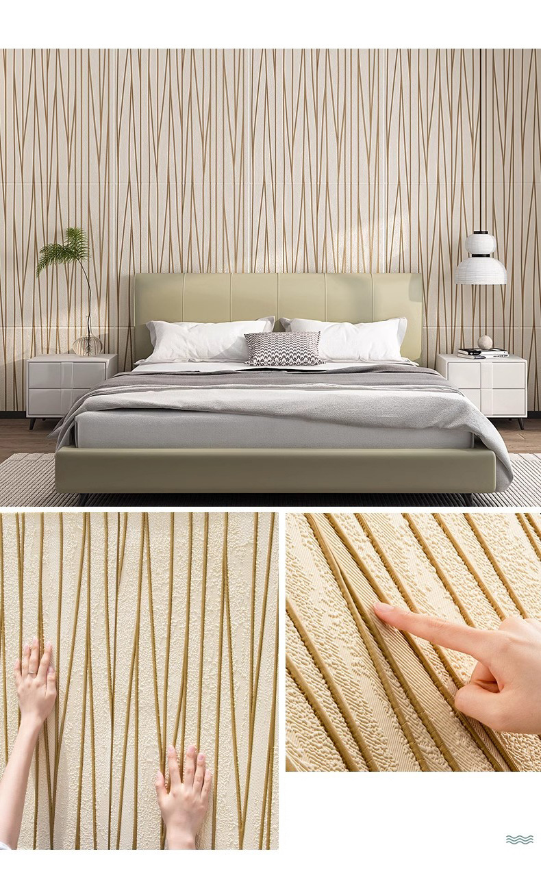 Modern Interior Decorative Pvc 3d Self-Adhesive Wall Paper 3d Home Decoration Stick On Wall Panels