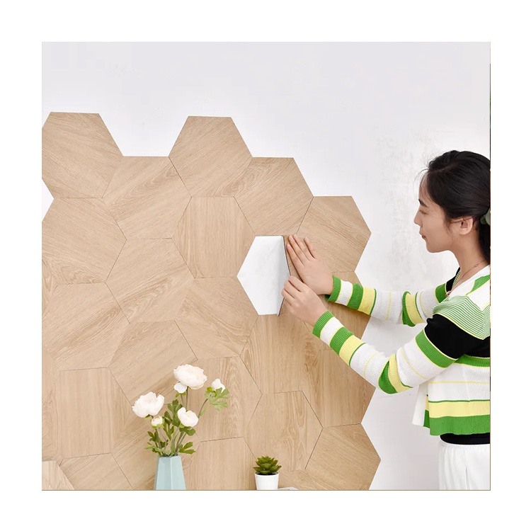 Self Adhesive Peel and Stick Backsplash Plastic wall paper home decoration others wallpapers Sticker Hexagon Tile For Kitchen