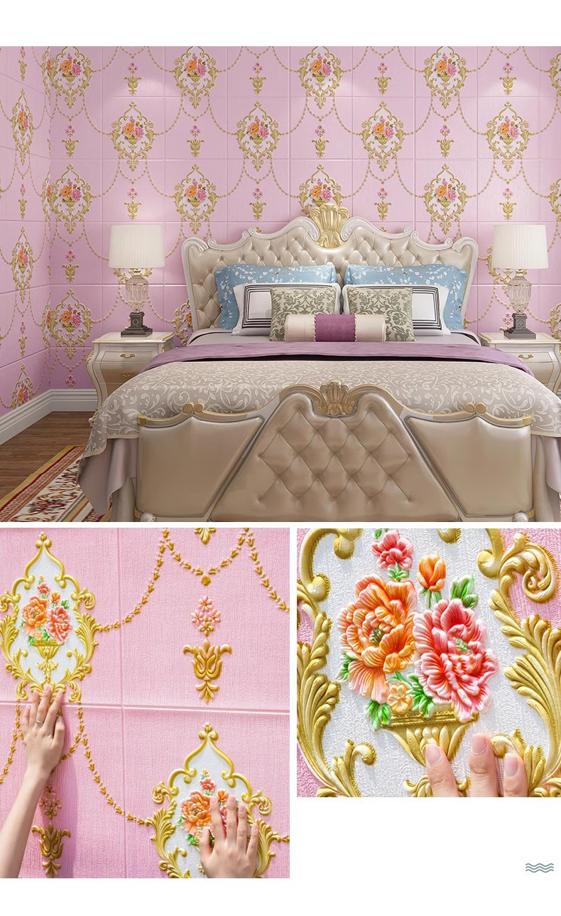 Home Decoration Wallboard Wallpaper 3d Wall Tiles Sticker Panel De Pared 3d Paper Flowers Decorations For Wall