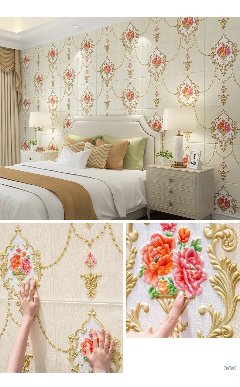 Wholesale Decorative Plastic Vinyl 3d Wall Panels Wall Coating Paper Flowers Decorations For Wall