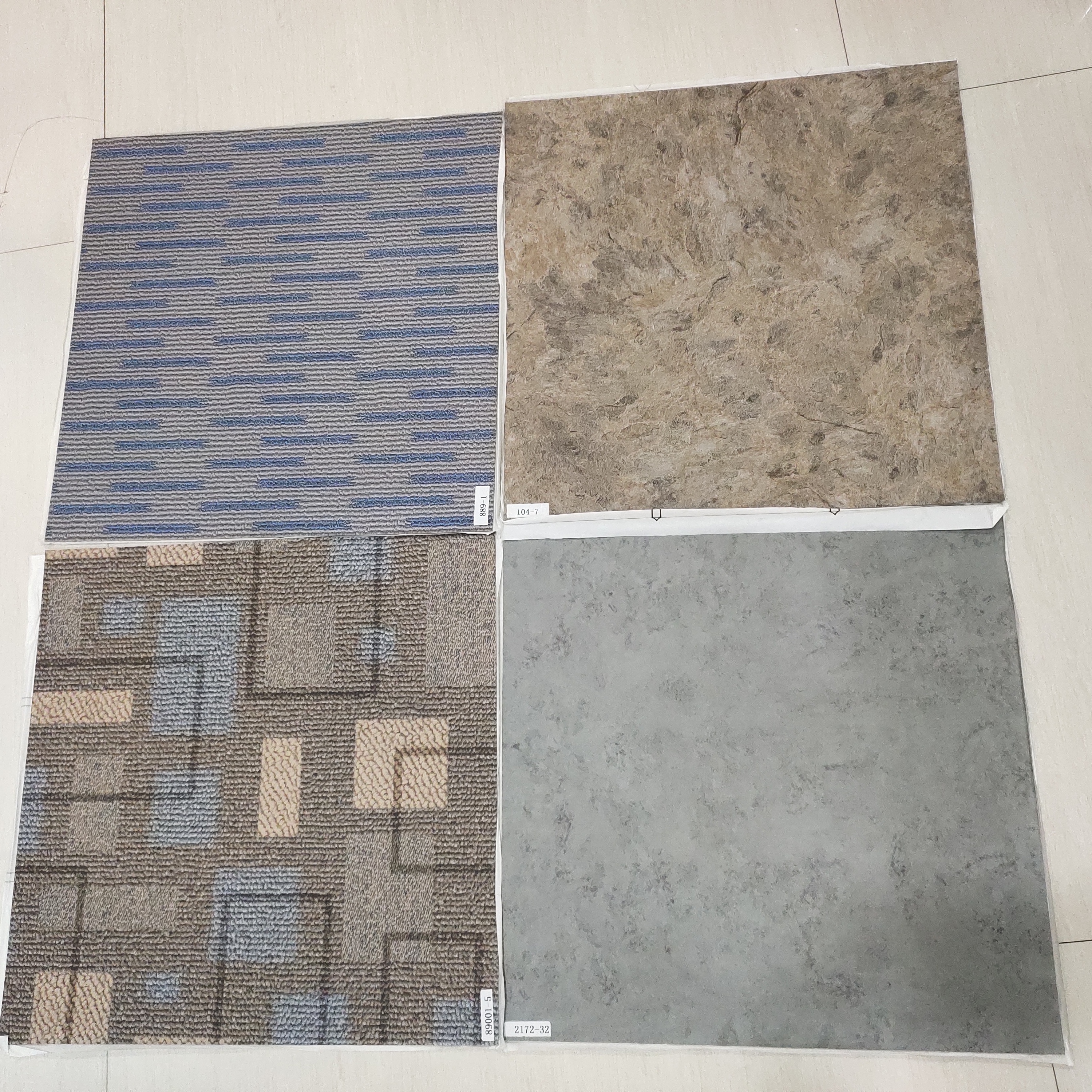 Wooden/Stone/Carpet Factory Self Adhesive PVC Flooring Peel and stick DIY plastic flooring PVC Tile For Interior