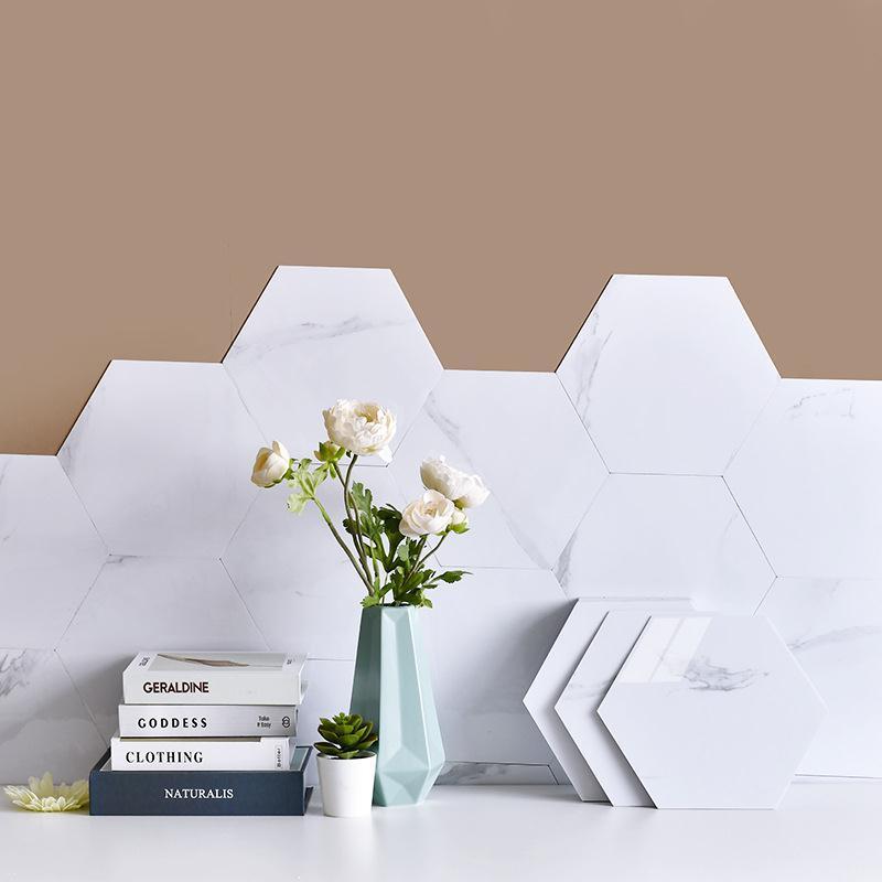 Wholesale Marble Waterproof Self adhesive peel and stick sticker Hexagon sticker Hexagonal Tiles For Kitchen Bathroom Bedroom