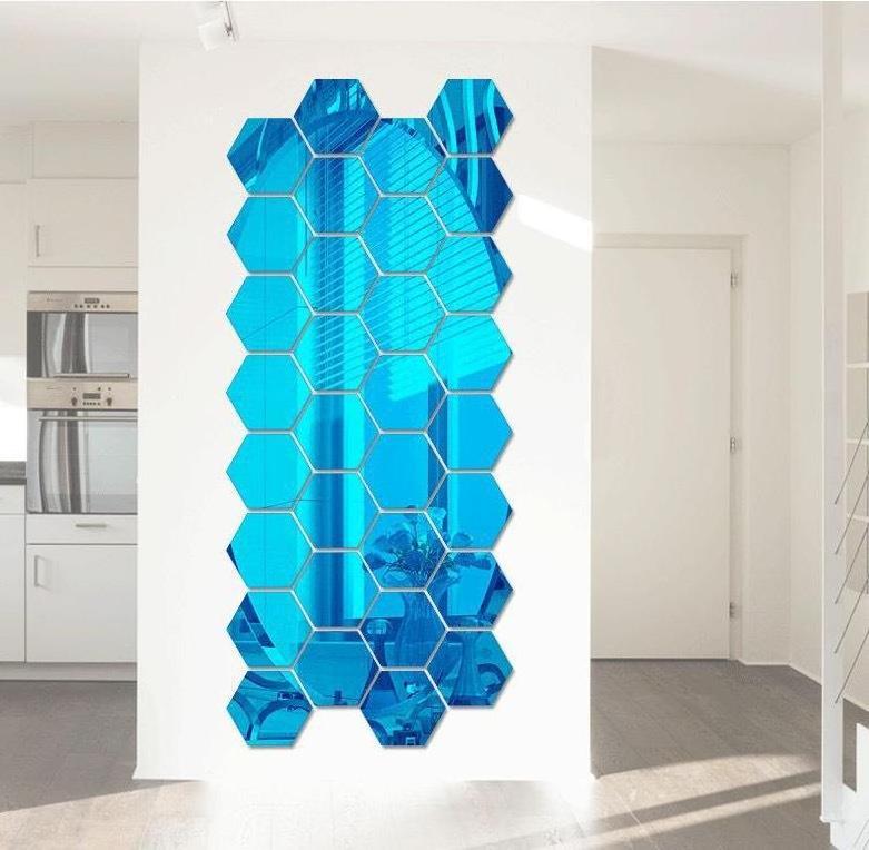 New Design 3d Hexagon Mirror Wall Sticker Living Room Wall Decals Waterproofs And Removable Wall Sticker Supplier