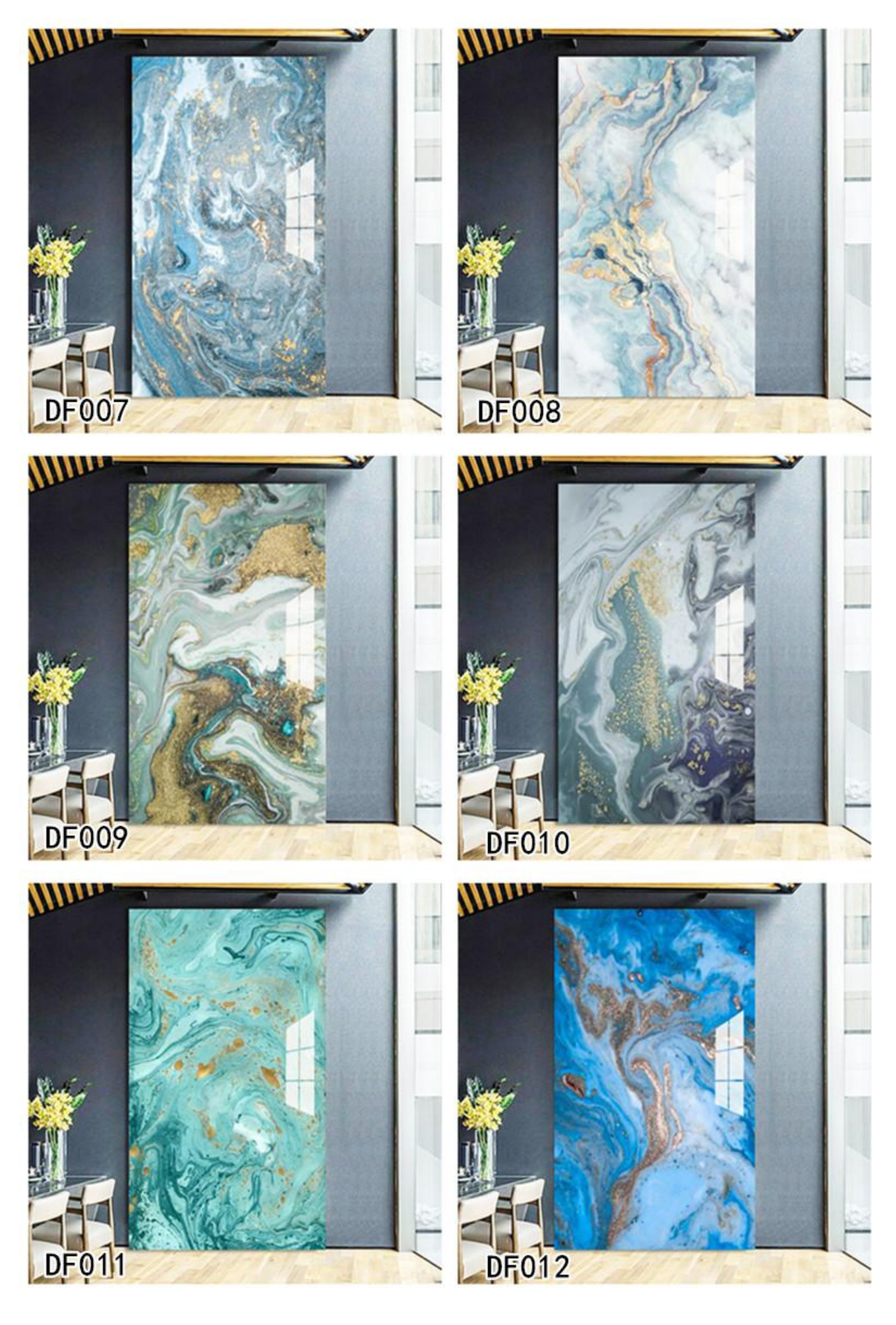 Translucent Alabaster Slab Shower Wall Green Onyx Stone Slab Washable 3d Wallpaper With Landscape