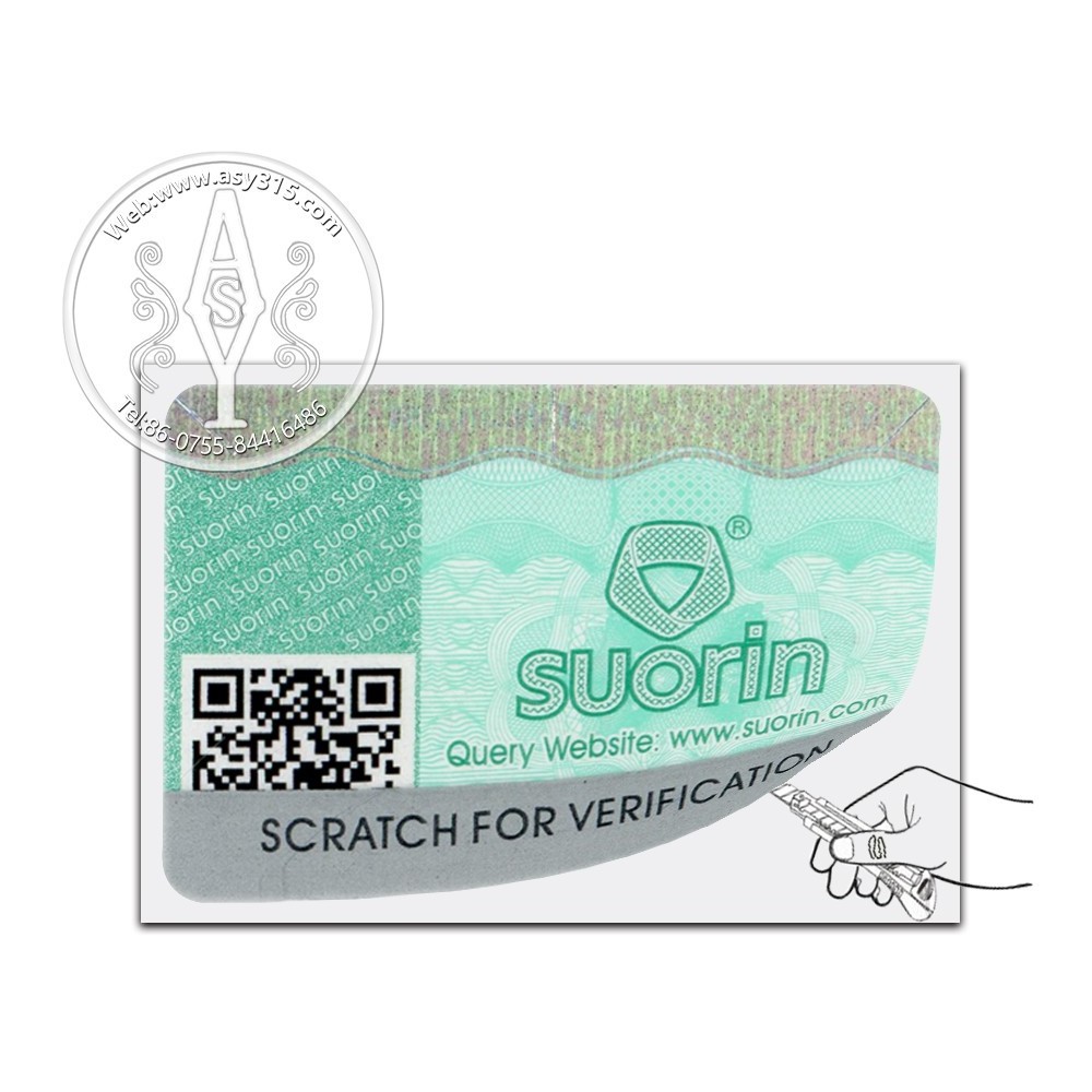 Custom QR Code  Verification System Security Scratch Off Anti-counterfeiting Label Sticker