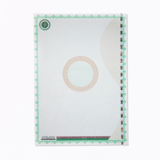 Customized Certificate Printing Anti-Counterfeiting Hologram Security Thread Colorless Fluorescence A4 Security Paper