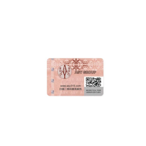 Custom QR Code  Verification System Security Scratch Off Anti-counterfeiting Label Sticker