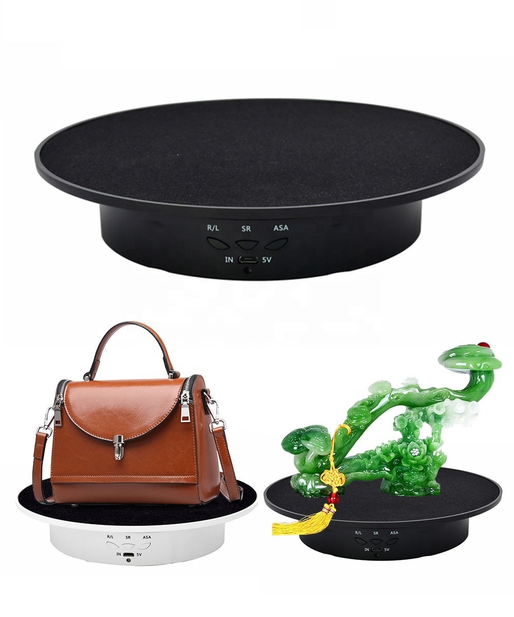 20cm Mirror Spin Turntable Electric Rotating Display Stand Shoot Props Photography Turntable