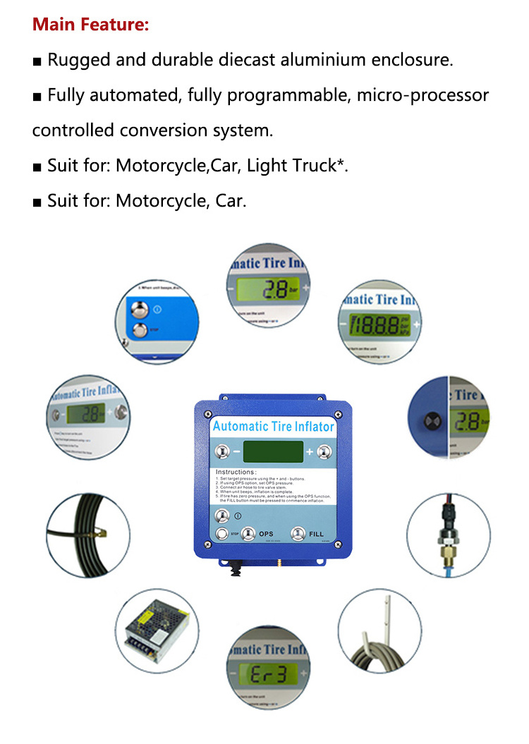 RM high quality wall-mounted automatic digital tyre inflator (indoor)