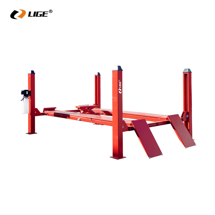 LIGE ce repair shop 3d wheel alignment machine price with 4 post  car lift car equipment