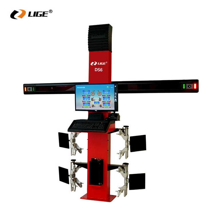 LIGE ce repair shop 3d wheel alignment machine price with 4 post  car lift car equipment