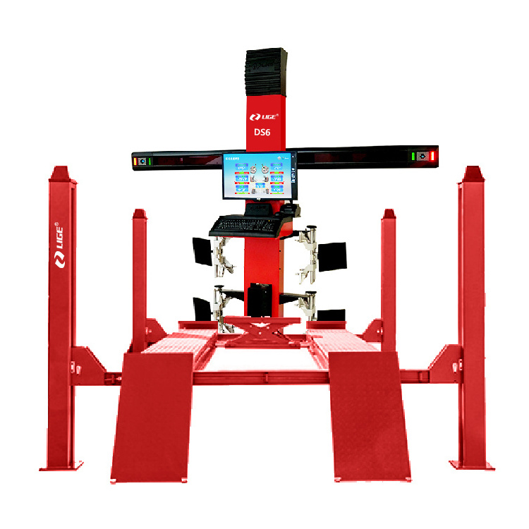 LIGE ce repair shop 3d wheel alignment machine price with 4 post  car lift car equipment