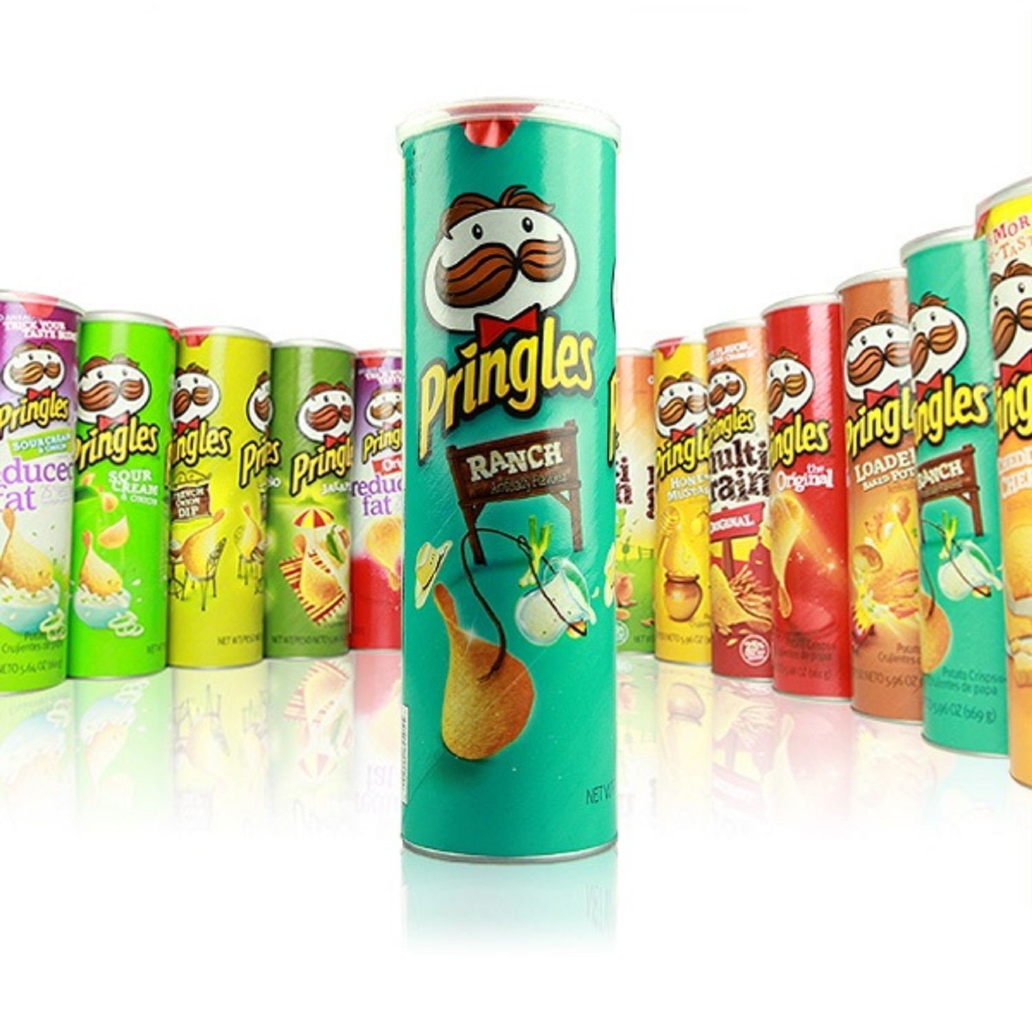 Pringles Sour Cream and Onion, the Original and Pizza Flavored Crisps