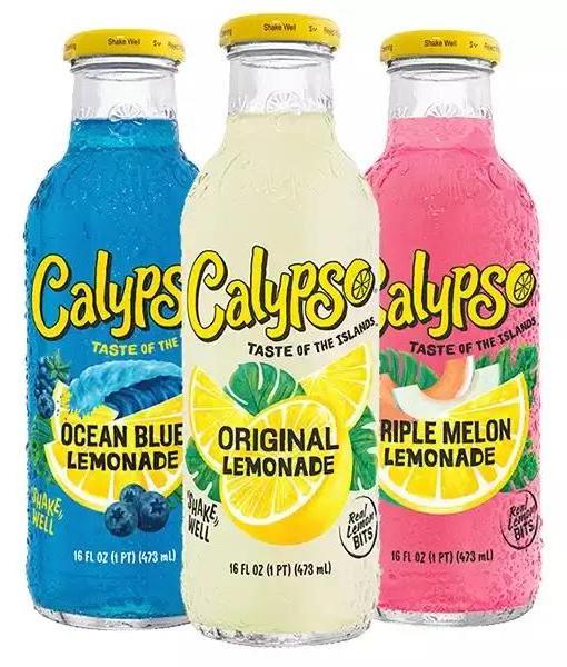 Buy Cheap Calypso Lemonade Soft Drinks / Calypso 473ML x 12 Glass Bottles Kiwi Lemonade / Calypso Island Wave Lemonade