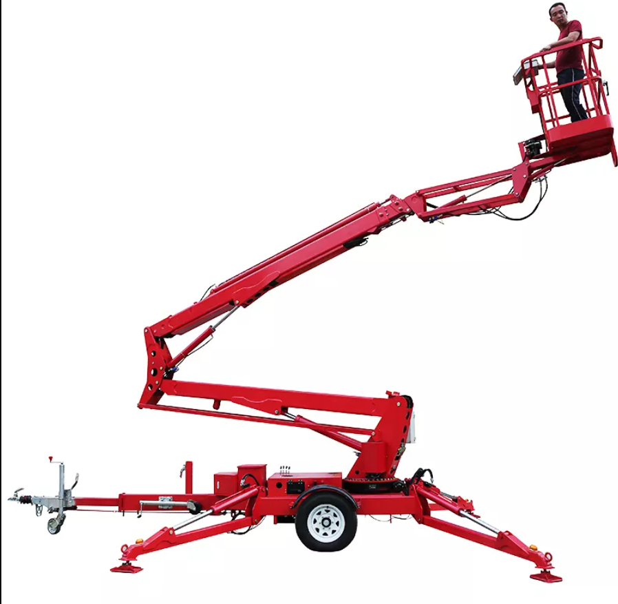 Wholesale Cherry Picker 20M Manlift Trailer Mounted boom lift Articulating 220 Kg Tow Behind Towable Boom Lift Austria