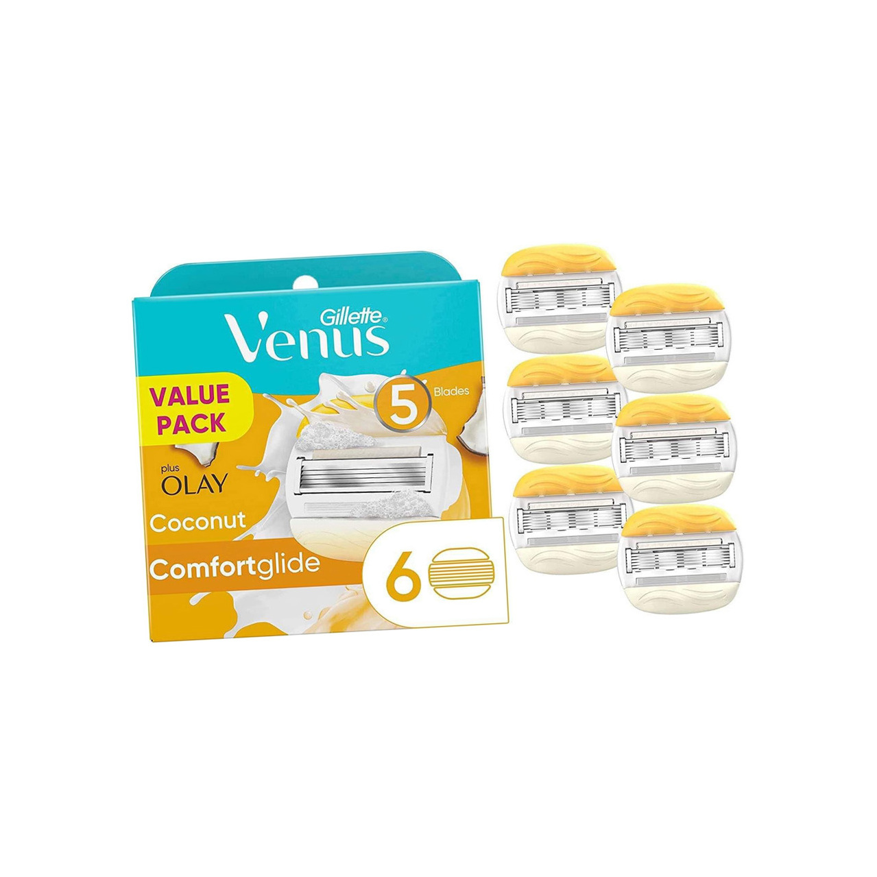 Gillette Venus Comfortglide Spa Breeze Refill Razor Blade Cartridges, 8 Count