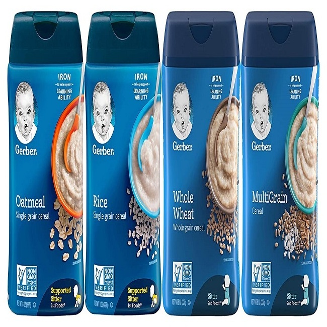 wholesale price Gerber Baby Cereal Basic Flavor Variety Pack Combo- 8oz: Oatmeal Cereal, Rice Cereal, Multigrain Cereal,