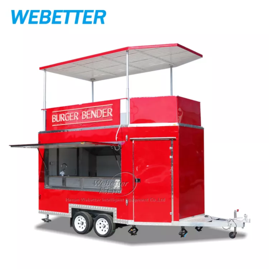 Mirror stainless steel catering trailers or mobile pizza hot dog food trucks