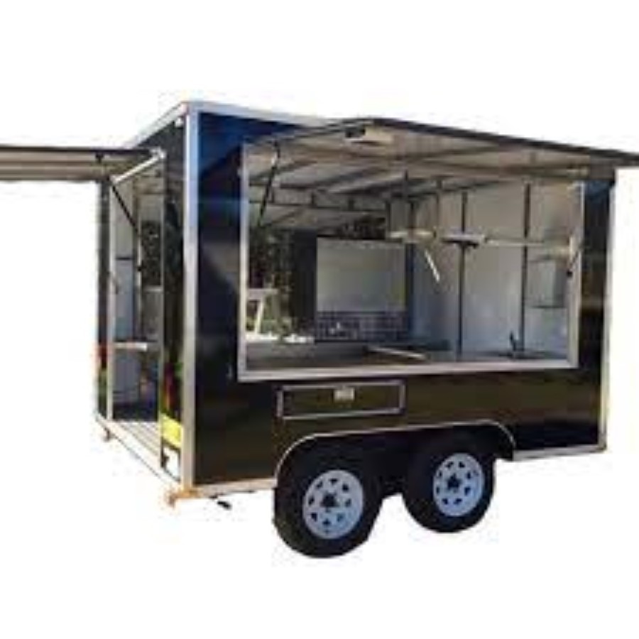 Mirror stainless steel catering trailers or mobile pizza hot dog food trucks