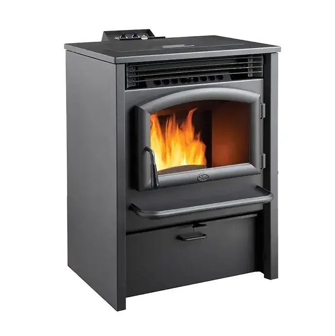 Buy High quality bend pellet stove with double doors wood burner low ash wood burning stove