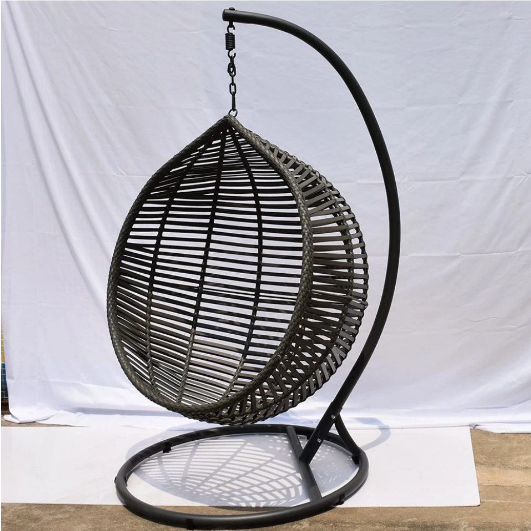 Factory Direct Factory Swing Hammock Egg Beach Rattan Hanging Chair with Stand for Workshop Application Plastic Rattan