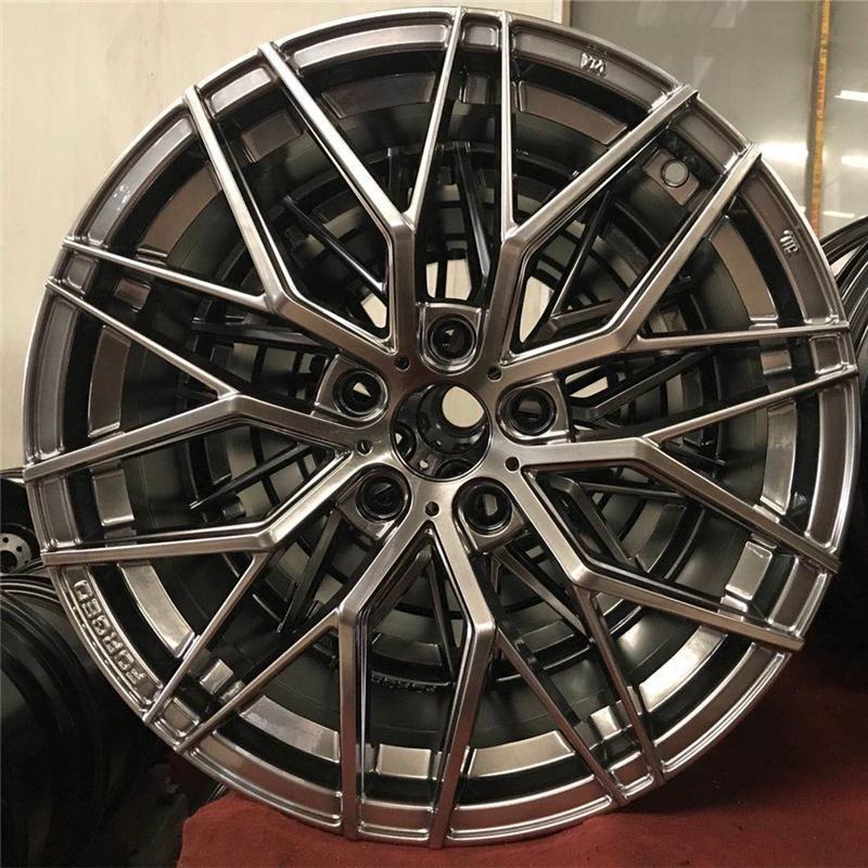 Factory Price 17 18 inch Car wheels Matte/HYPER BLACK jante 5X114.3 Muti-Spoke Alloy Car Rims