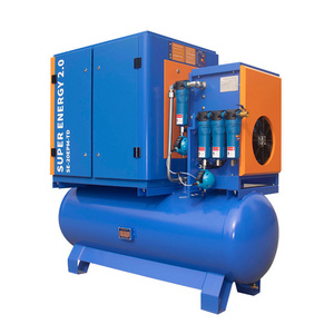 Single Phase Screw Air Compressor 10hp Single Phase Portable 50hz 60hz Screw Air Compressor 3.7kw 5hp with Air Tank