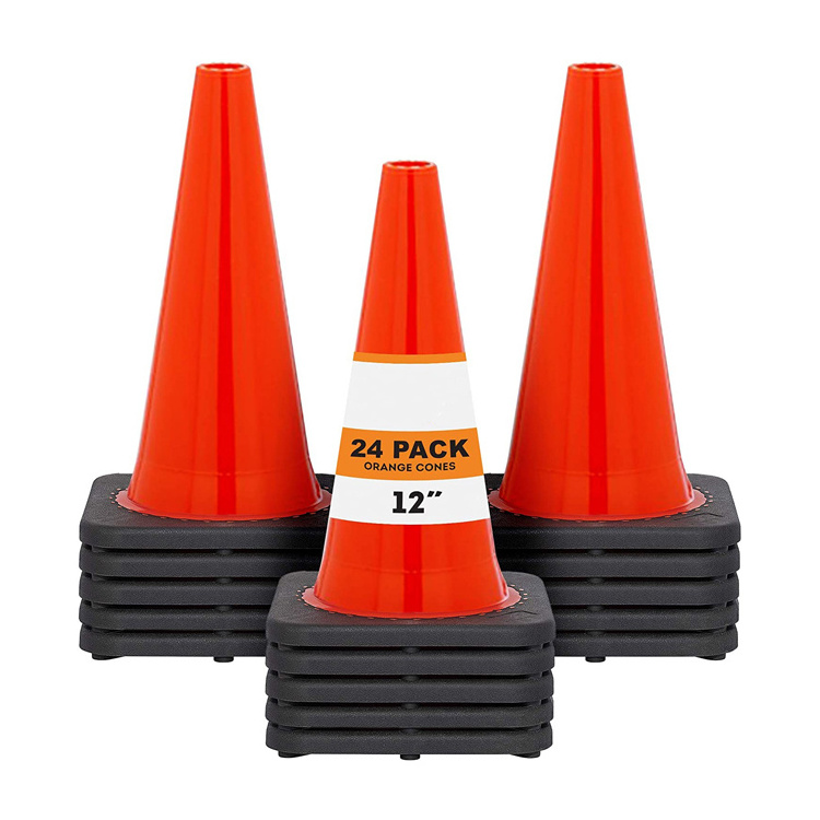 45cm 18inch Road Cone Flexible PVC Safety Used Traffic Cone with base black