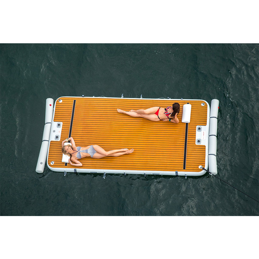 Inflatable Swim Island Floating Raft foil Water Jet Ski Dock Floats Inflatable Dock Deck Inflatable Floating Platform