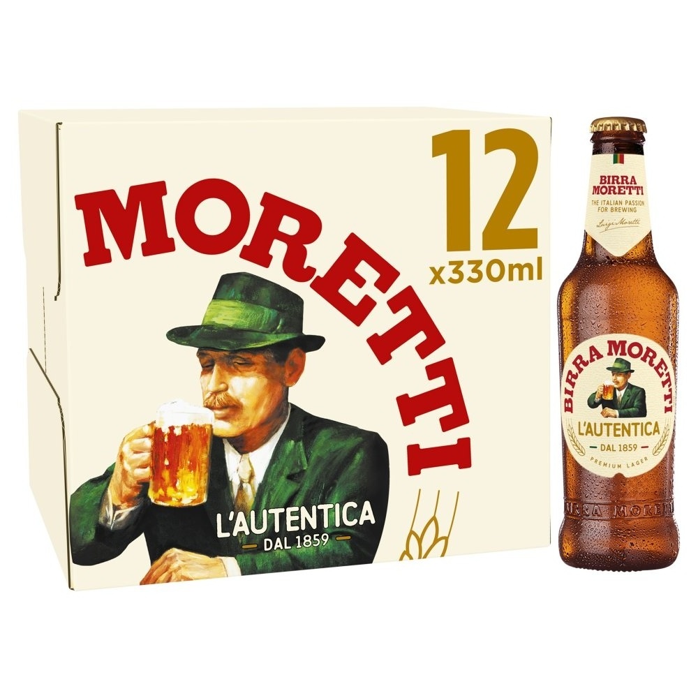 Lager Beer in bottle 66 cl Moretti italian beer - Made in Italy