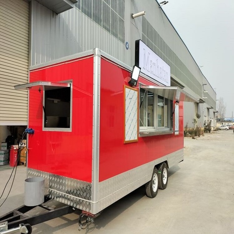 2024 New Mobile Modern Fast Food Vending Trailer Truck For Sale Pink RED Black Yellow Green