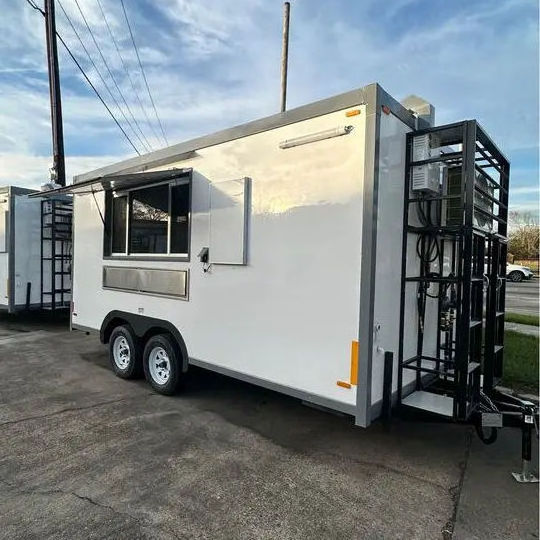 High Quality Custom Food Stall Fast Food truck Pizza Truck Ice Cream Mobile Kiosk Coffee Trailer Taco Concession Food Trailer