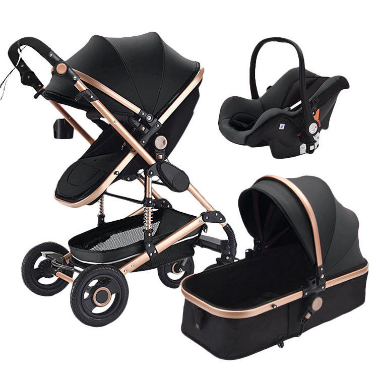 wholesale baby stroller 3 in 1/good quality cheap baby pram/China new design black luxury baby carriage for sale