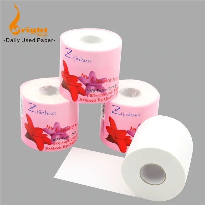 Wholesale Custom Printed Bulk Bathroom Toilet Tissue Paper 80g Bamboo Pulp Toilet Paper Tissue