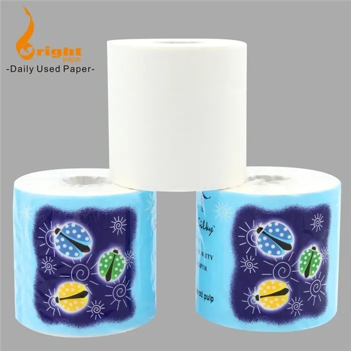 Wholesale Custom Printed Bulk Bathroom Toilet Tissue Paper 80g Bamboo Pulp Toilet Paper Tissue