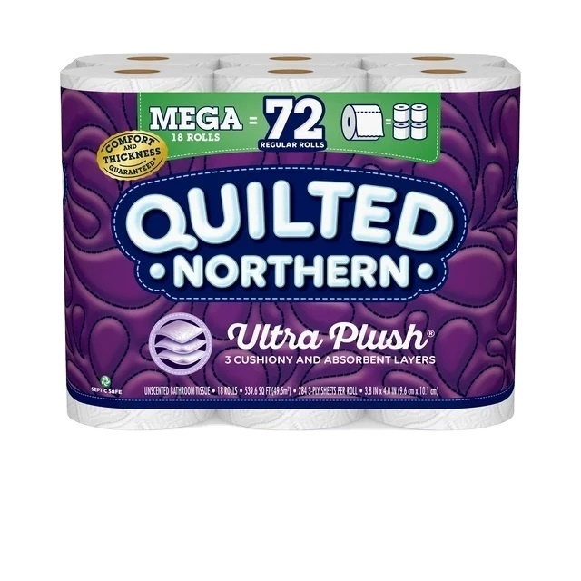 Quilted Northern Ultra Plush Toilet Paper, 18 Mega Rolls