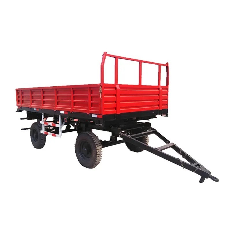 we Sell 4 wheel 8 Ton Tipping Trailer For Farm Used Attached With Tractor/Hydraulic Dump 8 Ton Trailer