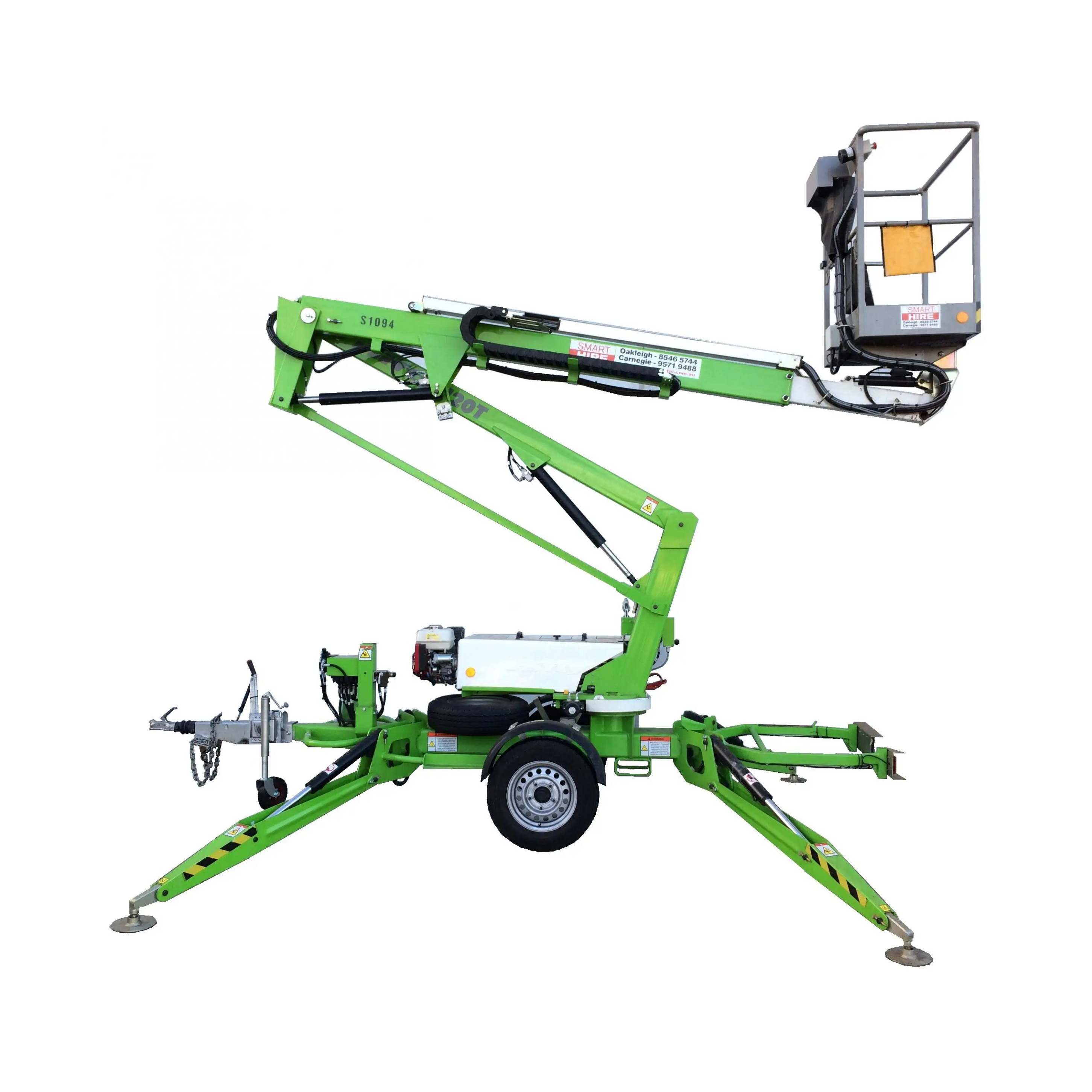 16m Load 200kg cherry picker crane trailer ladder wheel Telescopic Spider Boom Lift