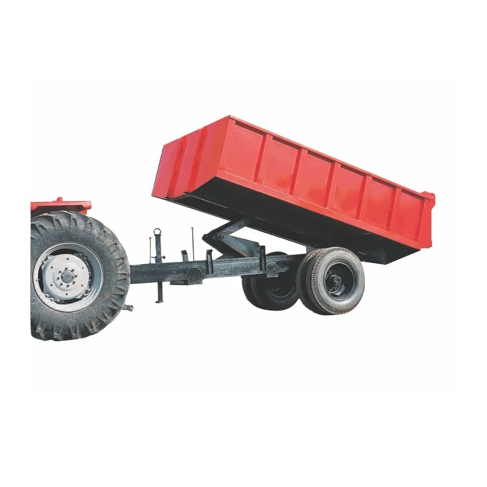 we Sell 4 wheel 8 Ton Tipping Trailer For Farm Used Attached With Tractor/Hydraulic Dump 8 Ton Trailer