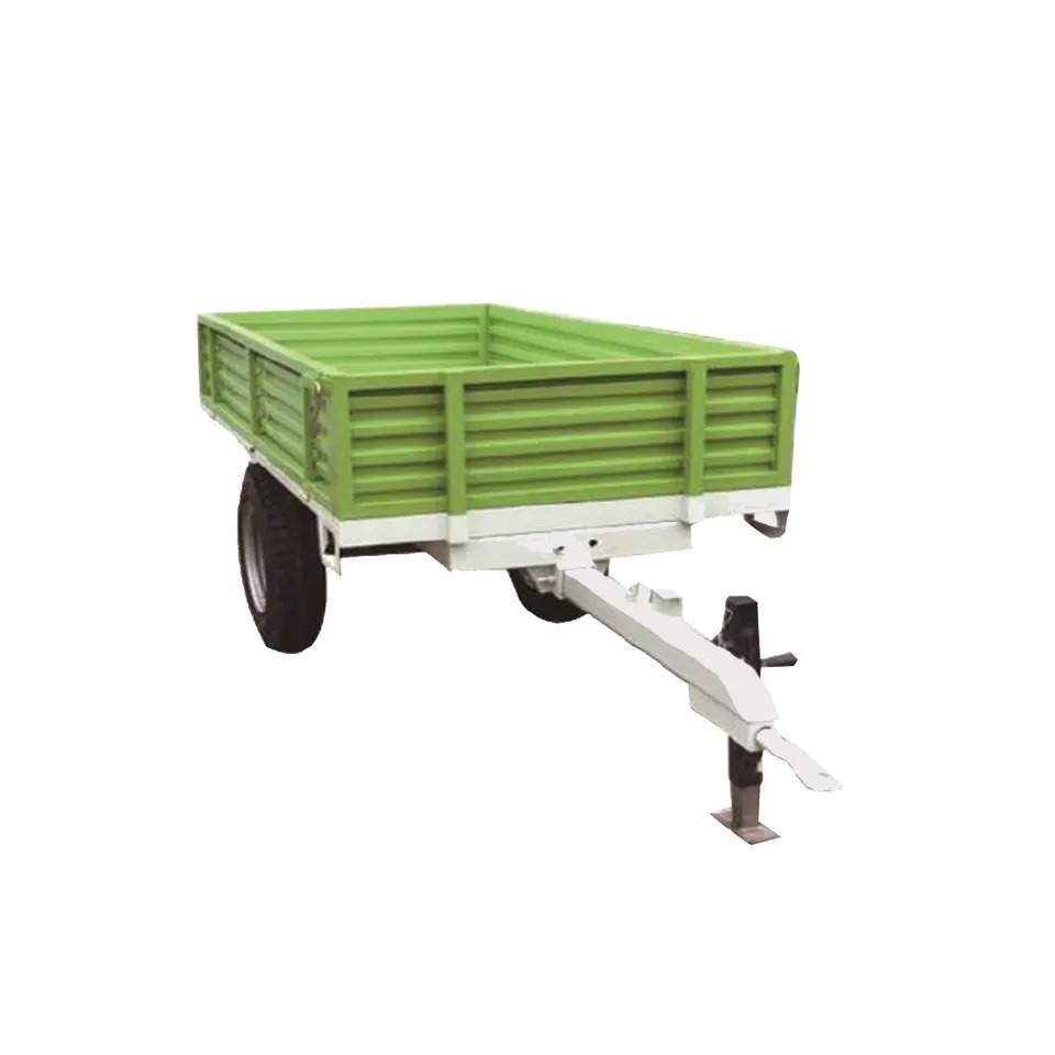 we Sell 4 wheel 8 Ton Tipping Trailer For Farm Used Attached With Tractor/Hydraulic Dump 8 Ton Trailer