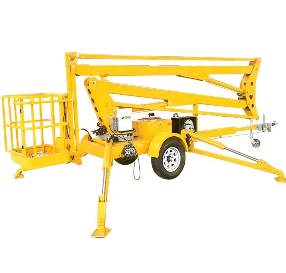 2024 Hydraulic Construction Work Platform Cherry Picker12 Meter Moving House Ladder Truck For Sale