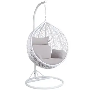 Hammock Chair Swing Hanging Chairs Rope Swing Seat with 2 Pillows and Stick Perfect for Outdoor/Indoor