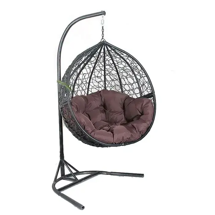 Hammock Chair Swing Hanging Chairs Rope Swing Seat with 2 Pillows and Stick Perfect for Outdoor/Indoor